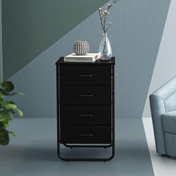 Gaveteiro Industrial Foster com 4 Gavetas - Preto - 1