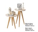 Ver imagem 2 de Conjunto 2 Mesas Retrô Pés Palito Duda California Off White - Comprar Moveis em Casa