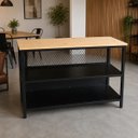 Ver imagem 3 de Bancada Ilha para Cozinha Design Industrial 1,60X40MT Tampo Bege Pés Preto