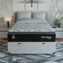Ver mais imagens de Cama Box Baú Viúva + Colchão Comfort Class Pillow Top Preto/suede Branco