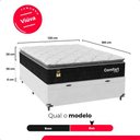 Ver imagem 4 de Cama Box Baú Viúva + Colchão Comfort Class Pillow Top Preto/suede Branco