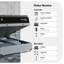 Ver imagem 3 de Cama Box Baú Viúva + Colchão Comfort Class Pillow Top Preto/suede Branco