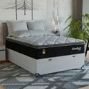 Ver imagem 7 de Cama Box Baú Viúva + Colchão Comfort Class Pillow Top Preto/suede Branco