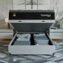 Ver imagem 6 de Cama Box Baú Viúva + Colchão Comfort Class Pillow Top Preto/suede Branco