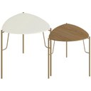 Ver imagem 1 de Kit 02 Mesas Laterais para Sala de Estar Pés Industrial Dourado Alef I03 Louro Luna - Lyam Decor