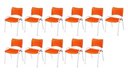 Ver imagem 2 de Cadeira Iso Base Branco Escola, Escritório Laranja Kit 11 Un