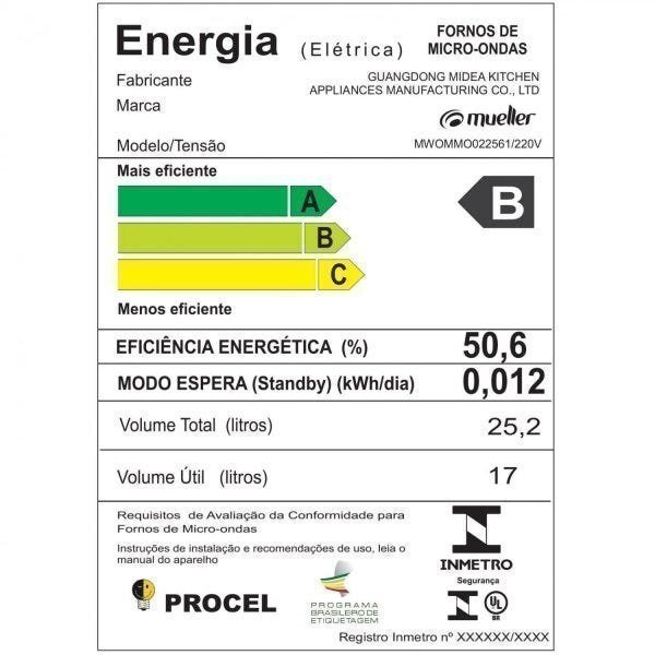 Micro-ondas de Embutir 25L 220V Preto Mmo0225G1 Mueller - 11