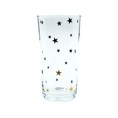 Copo de Vidro Long Drink Estrelas Ouro - Casa Toco