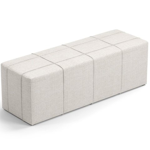 Puff Decorativo Living Sala de Estar 140 cm Roma W01 Linho Champagne - Lyam Lyam Decor