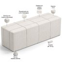 Ver imagem 4 de Puff Decorativo Living Sala de Estar 140 cm Roma W01 Linho Champagne - Lyam Lyam Decor