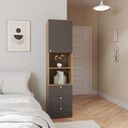 Ver imagem 1 de Módulo 45x180 1 Porta 1 Kit Prateleira 3 Gavetas Frame CabeCasa MadeiraOriginals