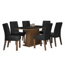 Ver imagem 3 de Conjunto Sala de Jantar Mesa Tampo de Madeira 6 Cadeiras Luciana Madesa