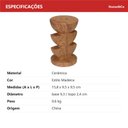 Ver imagem 7 de Castiçal Decorativo de Cerâmica Estilo Madeira 15x9x9cm Porta Vela Mesa Jantar