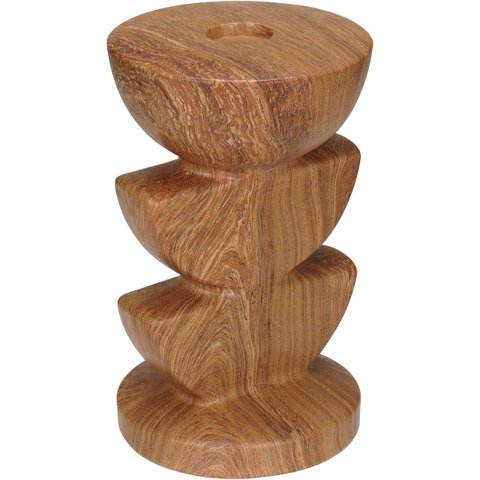 Castiçal Decorativo de Cerâmica Estilo Madeira 15x9x9cm Porta Vela Mesa Jantar