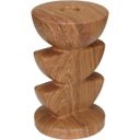 Ver imagem 1 de Castiçal Decorativo de Cerâmica Estilo Madeira 15x9x9cm Porta Vela Mesa Jantar