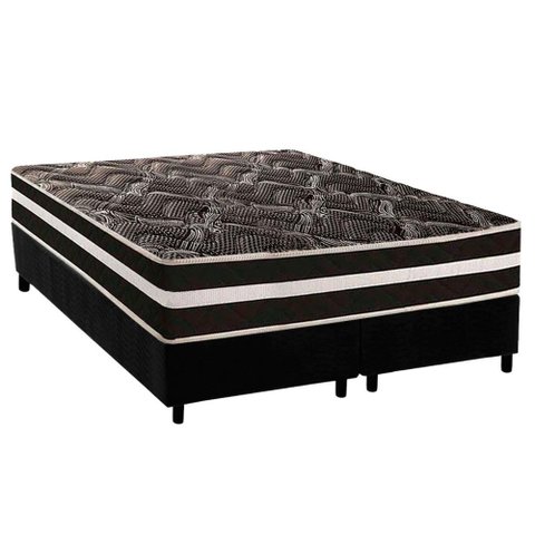 Conjunto Box Queen: Colchão Anatômico Paropas D28 / Master Ag80 Black Double Face 25 + Base Crc