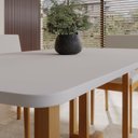 Ver imagem 7 de Conjunto para Sala de Jantar Filadélfia Tampo Oval 170cm com 6 Cadeiras Madeira Maciça Miami Marrom/Cerejeira/Cinza/Off White