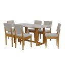 Ver imagem 3 de Conjunto para Sala de Jantar Filadélfia Tampo Oval 170cm com 6 Cadeiras Madeira Maciça Miami Marrom/Cerejeira/Cinza/Off White