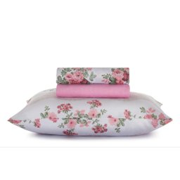 Lençol Casal 4 Peças - Cama Normal 100% Algodão - 220cm X 240cm Sc - 1
