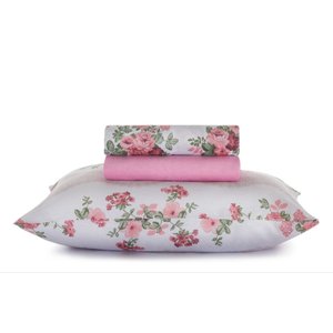Lençol Casal 4 Peças - Cama Normal 100% Algodão - 220cm X 240cm Sc