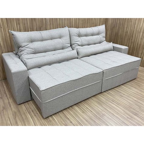 Sofá Retrátil Reclinável 2,90 m Bege 419 Baruqui