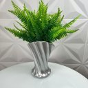 Ver imagem 2 de Vaso centro de mesa prata pequeno de cerâmica trabalhado