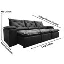 Ver imagem 5 de Sofá Reclinável Retrátil Elegante P/ Sala Confortavel 2,70m Cor:Bege