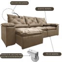 Ver imagem 2 de Sofá Reclinável Retrátil Elegante P/ Sala Confortavel 2,70m Cor:Bege