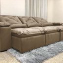 Ver imagem 1 de Sofá Reclinável Retrátil Elegante P/ Sala Confortavel 2,70m Cor:Bege