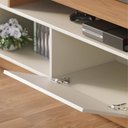 Ver imagem 5 de Estante Home Theater para TV 75 Pol. com LED 180cm Maitê C05 Off White Matte/Freijó - Mpozenato