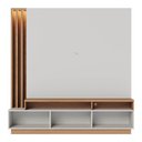 Ver imagem 6 de Estante Home Theater para TV 75 Pol. com LED 180cm Maitê C05 Off White Matte/Freijó - Mpozenato