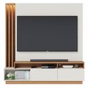 Ver imagem 7 de Estante Home Theater para TV 75 Pol. com LED 180cm Maitê C05 Off White Matte/Freijó - Mpozenato