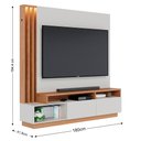 Ver imagem 4 de Estante Home Theater para TV 75 Pol. com LED 180cm Maitê C05 Off White Matte/Freijó - Mpozenato