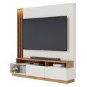 Ver imagem 1 de Estante Home Theater para TV 75 Pol. com LED 180cm Maitê C05 Off White Matte/Freijó - Mpozenato