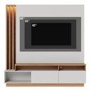 Ver mais imagens de Estante Home Theater para TV 75 Pol. com LED 180cm Maitê C05 Off White Matte/Freijó - Mpozenato
