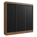 Ver imagem 2 de Guarda-roupa Casal 3 Portas de Correr 4 Gavetas Multimóveis Cr35384 Castanho-preto