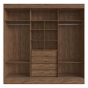 Ver imagem 5 de Guarda-roupa Casal 3 Portas de Correr 4 Gavetas Multimóveis Cr35384 Castanho-preto