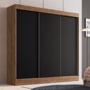 Ver imagem 1 de Guarda-roupa Casal 3 Portas de Correr 4 Gavetas Multimóveis Cr35384 Castanho-preto