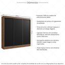 Ver imagem 3 de Guarda-roupa Casal 3 Portas de Correr 4 Gavetas Multimóveis Cr35384 Castanho-preto