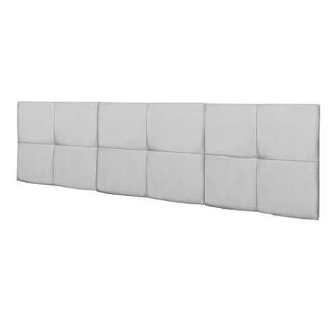 Cabeceira Cama Casal King Size 1,95 México Box Estofada - Corino Branco