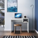 Ver imagem 1 de Escrivaninha Mesa Escritório Office Noronha 1 Nicho 91cm Branca