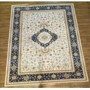Ver imagem 3 de Tapete Sala 200x300 Cm Classico Oriental Bege Borda Azul
