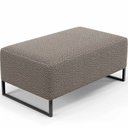 Ver imagem 3 de Kit 02 Puffs Decorativo Sala De Estar Cléo 90cm W01 Base Ferro Preto Bouclê Bege - Lyam Decor