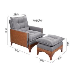 Poltrona Reclinável Munique Linho/Courissímo 199/856 - 4