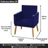 Poltrona Nina Decorativa Sala Estar Luxo Suede Azul Marinho - 2