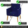 Poltrona Nina Decorativa Sala Estar Luxo Suede Azul Marinho - 3