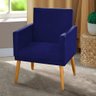 Poltrona Nina Decorativa Sala Estar Luxo Suede Azul Marinho - 6