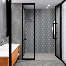 Papel de Parede Lavável para Banheiro Cozinha Revestimento Brilho Pastilha Colmeia - Várias Cores -  - 4