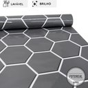 Ver imagem 2 de Papel de Parede Lavável para Banheiro Cozinha Revestimento Brilho Pastilha Colmeia - Várias Cores -