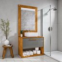 Ver imagem 5 de Conjunto Gabinete Cuba Espelho Banheiro Naturalle Titanium